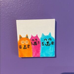 Colorful Cat Acrylic Marker Painting